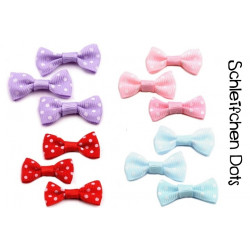 2 St. Schleife Schleifchen gepunktet Dots 15x30mm